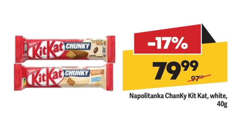 Napolitanka ChanKy Kit Kat, White, 40g