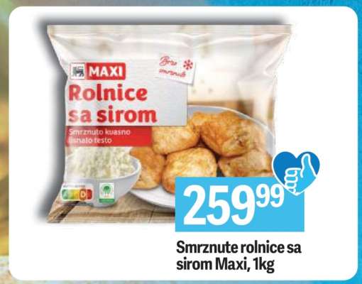 Smrznute rolnice sa sirom Maxi 1kg