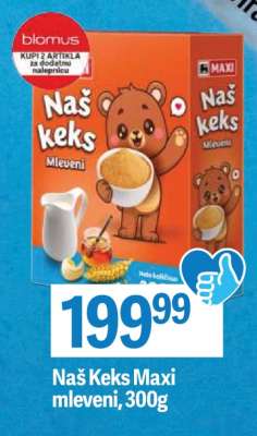 Naš Keks Maxi mleveni, 300g