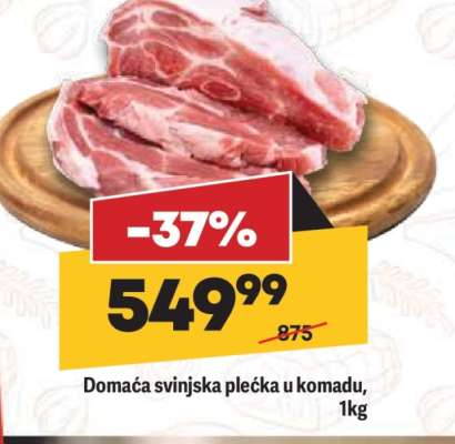 Domaća svinjska plećka u komadu, 1kg