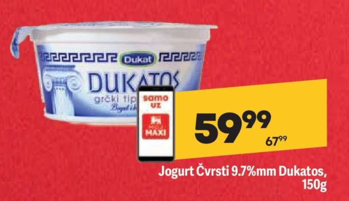 Jogurt čvrsti 9.7 mm Dukatos 150g