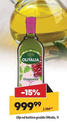 Ulje od koštice grožđa Olitalia 1l
