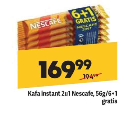 Kafa instant 2u1 Nescafe, 56g/6+1 gratis