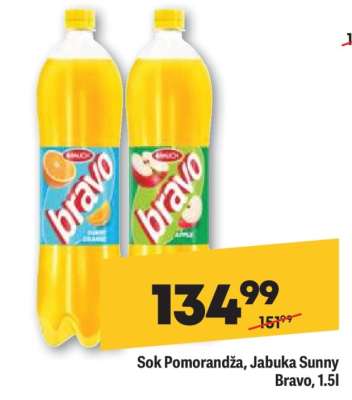 Sok Pomorandža, Jabuka Sunny Bravo, 1.5l