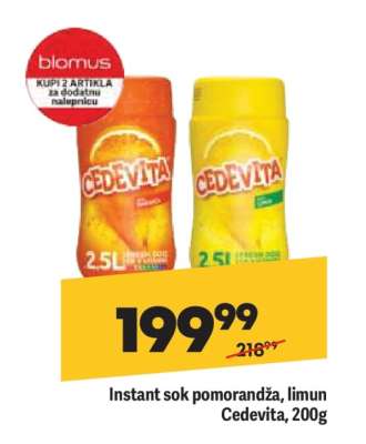 Instant sok pomorandža, limun Cedevita, 200g