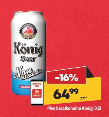 Pivo bezalkoholno Konig 0.5l