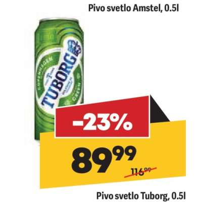 Pivo svetlo Tuborg 0,5l
