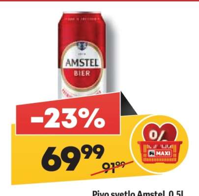 Pivo světlé Amstel, 0.5l