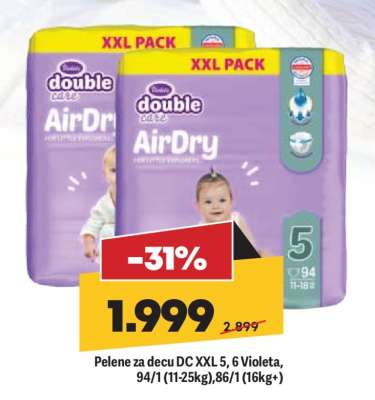 Pelene za decu DC XXL 5, 6 Violeta