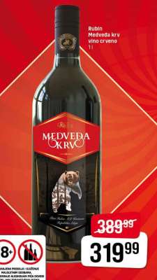 Rubin Medveđa krv vino crveno 1l