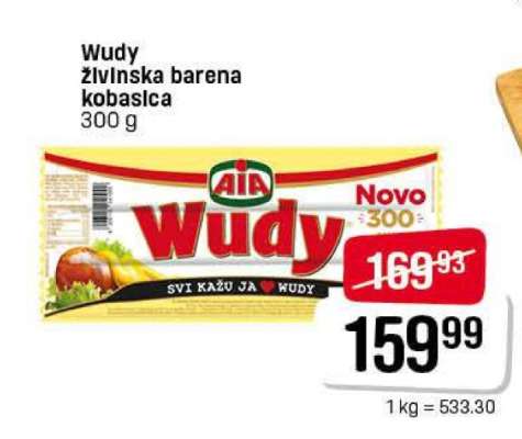 Wudy žlivnska barena kobasica 300 g