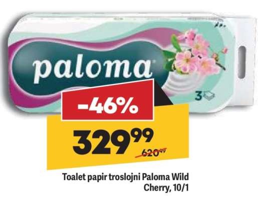 Toalet papir troslojni Paloma Wild Cherry, 10/1