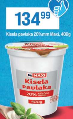 Kisela pavlaka 20 mm Maxi , 400g