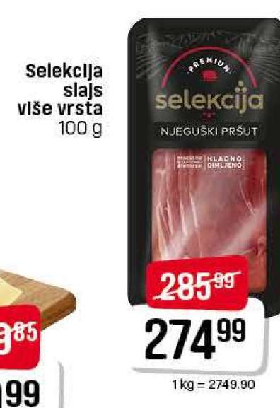 Selekcija slajs više vrsta
