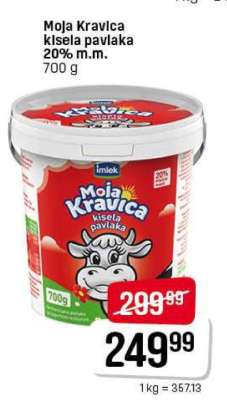 Moja Kravica kisela pavlaka 20% m.m.