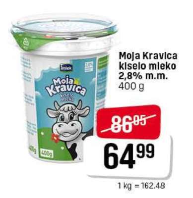 MOJA KRAVICA KISELO MLEKO 2.8 % m.m.