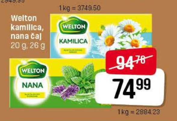 Welton kamilica, nana čaj