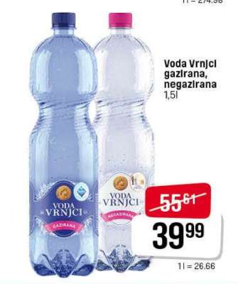Voda Vrnјci gazirana, negazirana 1,5l