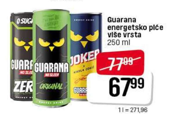Guarana energetsko piće više vrsta 250 ml