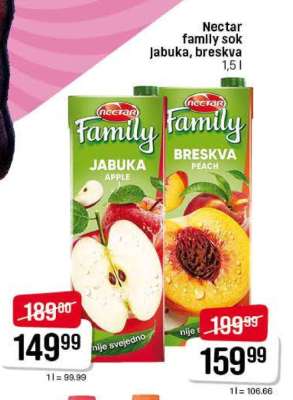Nectar family sok Jabuka , breskva