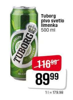 Tuborg pivo svetlo limenka 500 ml