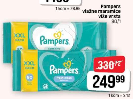 Pampers vlážne maramice više vrsta 80/1