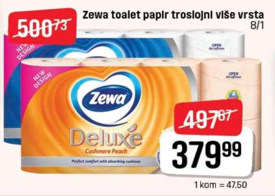 Zewa toalet papir troslojni više vrsta