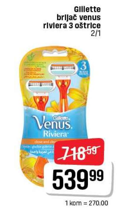 Gillette brijač venus riviera 3 oštrice