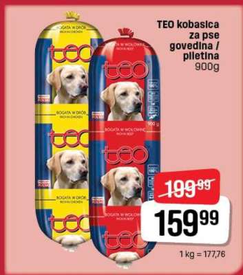 TEO kobasica za pse govedina/piletina 900g
