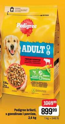 Pedigree briketi, s govedinom i povrćem, 2,6 kg