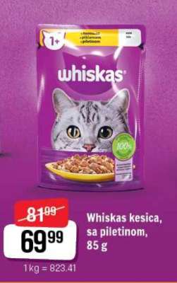 Whiskas kesica, sa piletinom, 85 g