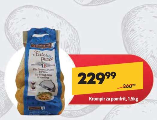 Krompir za pomfrit, 1,5kg