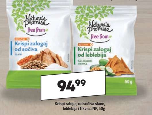 Krispi zalogaj od sočiva slane, leblebija i tikvica NP, 50g