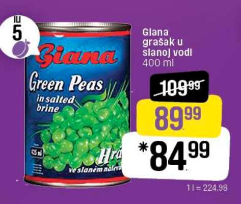 Giana Green Peas in salted brine 400 ml