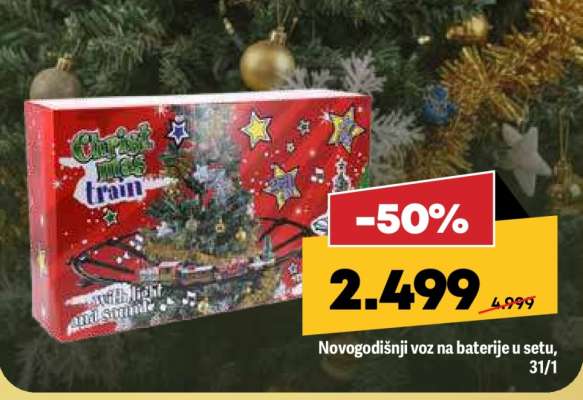 Novogodišnji voz na baterije u setu