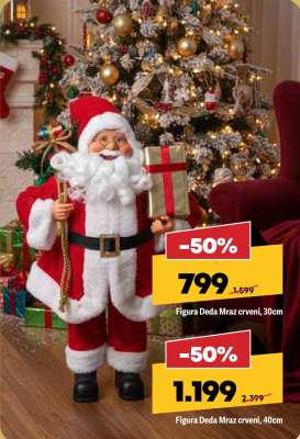 Figura Deda Mraz crveni, 30cm