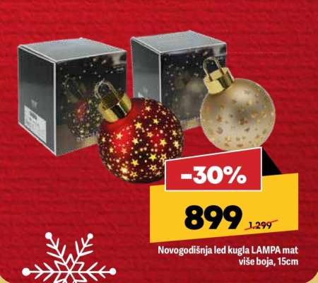 Novogodišnja LED kugla lampa