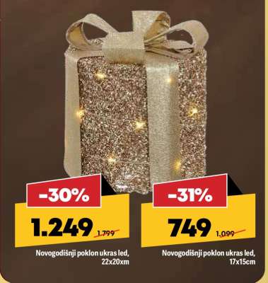 Novogodišnji poklon ukras LED