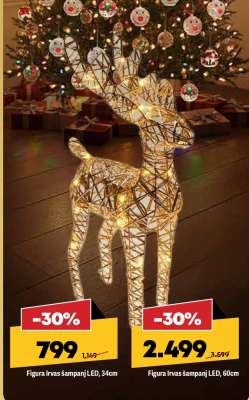 Figura Irvas šampanj LED, 60cm