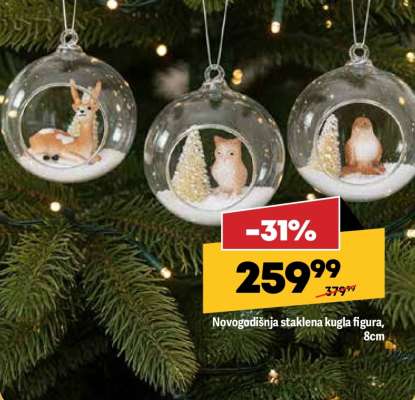 Novogodišnja staklena kugla figura