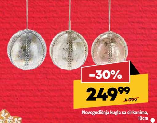 Novogodišnja kugla sa cirkonima