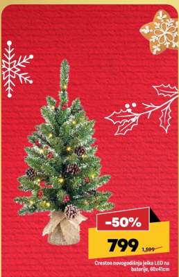 Creston novogodišnja jelka LED na baterije