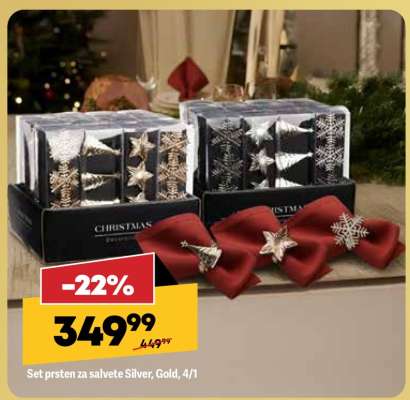 Set prsten za salvete Silver, Gold, 4/1