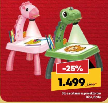 Sto za crtanje sa projektorom Dino, Žirafa