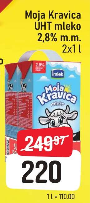 Moja Kravica UHT mleko 2,8% m.m.