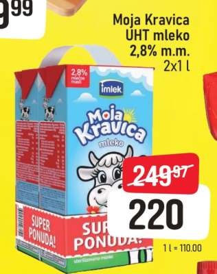 Moja Kravica UHT mleko 2,8% m.m.