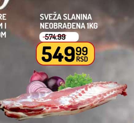 Sveža slanina neobrađena 1kg