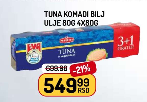 Tuna Komadi Bilj Ulje 80g 4x80g