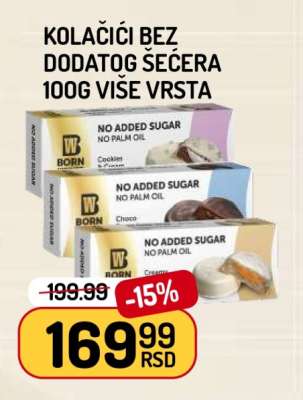 Kolačići bez dodatog šećera 100g