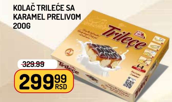 Kolač Trileće sa karamel prelivom 200g